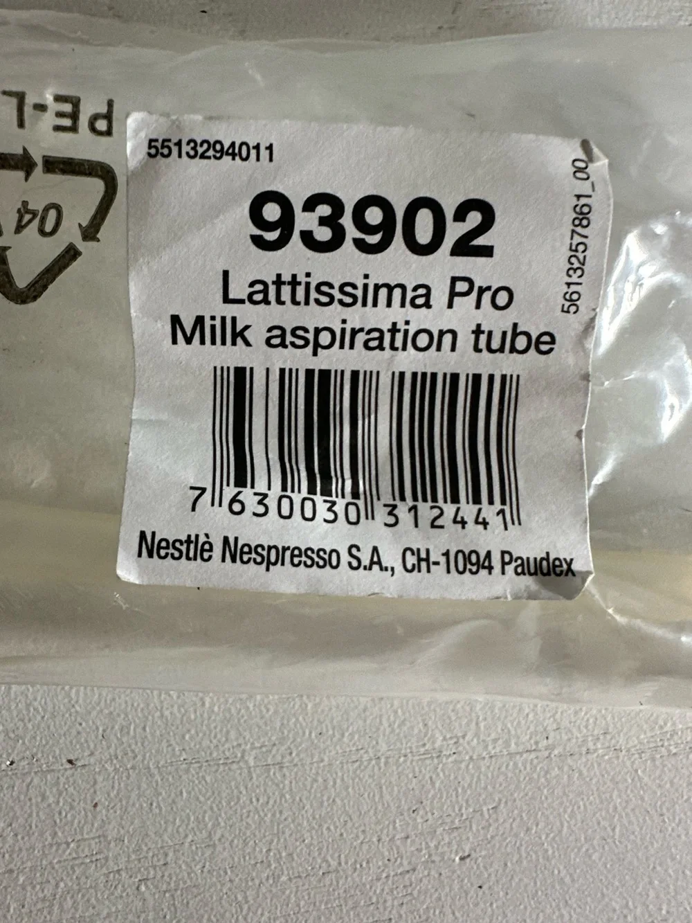 Nespresso - Lattissima Pro Milk Aspiration Tube
